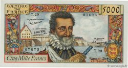 5000 Francs HENRI IV FRANCIA  1957 F.49.04 EBC