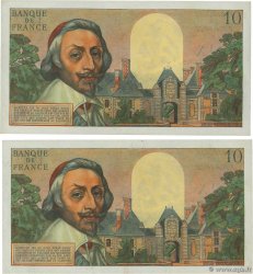10 Nouveaux Francs RICHELIEU Consécutifs FRANKREICH  1963 F.57.22 fVZ
