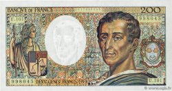 200 Francs MONTESQUIEU alphabet 101 Grand numéro FRANCIA  1992 F.70bis.01 FDC