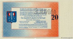 20 Francs BON DE SOLIDARITÉ Annulé FRANCE regionalismo e varie  1941 KL.08Bs AU