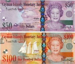 100 Dollars Petit numéro CAYMAN ISLANDS  2010 P.42 et P.43a UNC-
