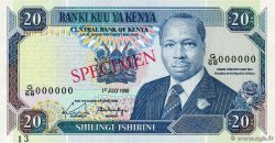 20 Shillings Spécimen KENYA  1990 P.25cs UNC