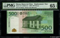 500 Patacas Remplacement MACAO  2008 P.112* FDC