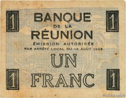 1 Franc Croix de Lorraine REUNION  1943 P.34 VF