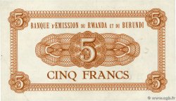 5 Francs RWANDA BURUNDI  1961 P.01a TTB+