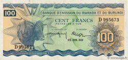 100 Francs RWANDA BURUNDI  1960 P.05a BC