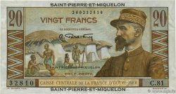 20 Francs Émile Gentil SAINT-PIERRE UND MIQUELON  1946 P.24 VZ