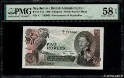 5 Rupees SEYCHELLES  1968 P.14a SPL