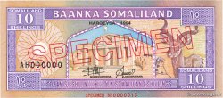 10 Shillings / 10 Shilin Spécimen SOMALILAND  1994 P.02as ST