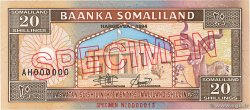 20 Shillings / 20 Shilin Spécimen SOMALILAND  1994 P.03as FDC