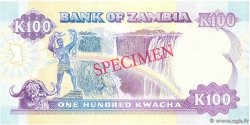 100 Kwacha Spécimen ZAMBIE  1991 P.34s NEUF