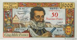 50 NF sur 5000 Francs HENRI IV FRANCIA  1958 F.54.01 EBC