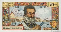 50 Nouveaux Francs HENRI IV FRANCE  1959 F.58.03 UNC