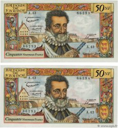 50 Nouveaux Francs HENRI IV Consécutifs FRANCE  1959 F.58.04 pr.NEUF