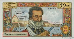 50 Nouveaux Francs HENRI IV FRANKREICH  1960 F.58.05 fST+