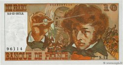 10 Francs BERLIOZ sans signatures Fauté FRANCE  1973 F.63bis.01 XF