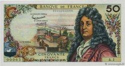 50 Francs RACINE Petit numéro FRANCE  1962 F.64.01A1 UNC