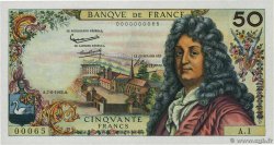 50 Francs RACINE Petit numéro FRANCIA  1962 F.64.01A1 FDC