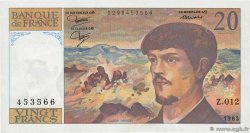 20 Francs DEBUSSY FRANCIA  1983 F.66.04 q.AU