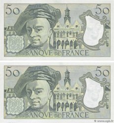 50 Francs QUENTIN DE LA TOUR Consécutifs FRANCE  1991 F.67.17 UNC-