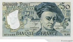 50 Francs QUENTIN DE LA TOUR Fauté FRANCE  1991 F.67.17 UNC