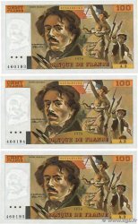 100 Francs DELACROIX Consécutifs FRANCE  1978 F.68.03 UNC-
