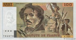 100 Francs DELACROIX imprimé en continu FRANKREICH  1993 F.69bis.07 VZ+