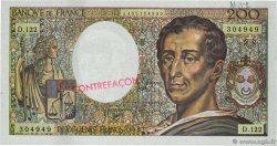 200 Francs MONTESQUIEU Faux FRANCE  1992 F.70.12b SUP+