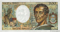 200 Francs MONTESQUIEU UNIFACE Fauté FRANKREICH  1985 F.70U.05 VZ