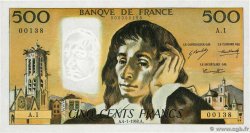 500 Francs PASCAL Petit numéro FRANCE  1968 F.71.01A1 SPL