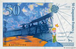 50 Francs SAINT-EXUPÉRY modifié FRANCIA  1999 F.73.05 EBC+