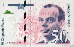 50 Francs SAINT-EXUPÉRY modifié Sans couleurs Fauté FRANKREICH  1997 F.73f5.04 fST+