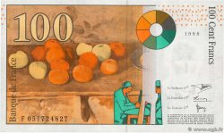100 Francs CÉZANNE Sans STRAP Fauté FRANKREICH  1998 F.74f4.02 VZ