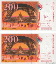 200 Francs EIFFEL Consécutifs FRANCIA  1996 F.75.03b FDC