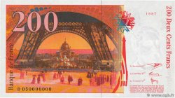 200 Francs EIFFEL Petit numéro FRANCIA  1997 F.75.04b FDC