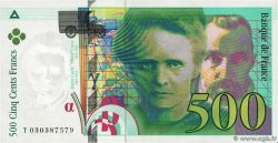 500 Francs PIERRE ET MARIE CURIE Symbole décalé Fauté FRANKREICH  1994 F.76f1.01 VZ+