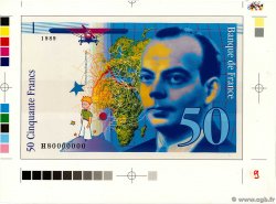 50 Francs SAINT-EXUPÉRY Épreuve FRANCIA  1989 F.- FDC
