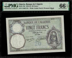 20 Francs ALGERIA  1927 P.078b
