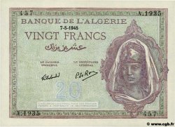 20 Francs ALGERIA  1945 P.092b