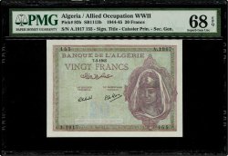 20 Francs ALGERIA  1945 P.092b UNC