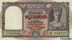 10 Rupees BURMA (SEE MYANMAR)  1947 P.32