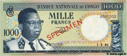 1000 Francs Spécimen REPúBLICA DEMOCRáTICA DEL CONGO  1964 P.008s SC+