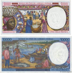 5000 et 10000 Francs Lot CENTRAL AFRICAN STATES  1999 P.304Fe et P.305Fe UNC-