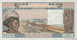 5000 Francs WEST AFRICAN STATES  1978 P.108Ab AU-