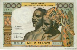 1000 Francs WEST AFRICAN STATES  1965 P.703Kg VF