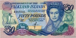 50 Pounds FALKLAND ISLANDS  1990 P.16a AU+
