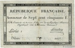 750 Francs Petit numéro FRANKREICH  1795 Ass.49a