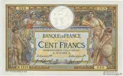 100 Francs LUC OLIVIER MERSON sans LOM FRANCE  1912 F.23.04 XF