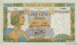 500 Francs LA PAIX FRANCE  1942 F.32.41 pr.SUP