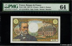 5 Francs PASTEUR FRANCIA  1967 F.61.05 q.FDC